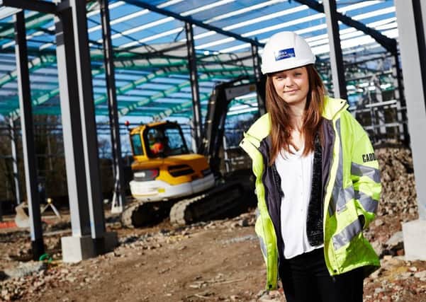 National Apprenticeship Week - Leeds female apprentice  Kirsty Wood works for Yorkshire Head Quartered, Caddick Construction, and is currently a trainee site manager at Kirstall Bridge Shopping Park, one of the largest retail developments currently being built in the city.