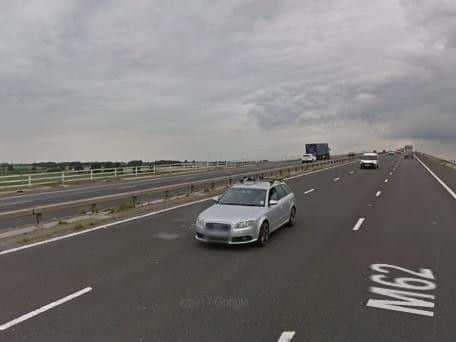 The M62 near Goole.  Pic: Google.