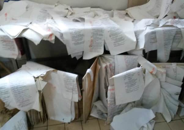 DESPICABLE ACT: The wrecked books of remembrance at Lawnswood Crematorium