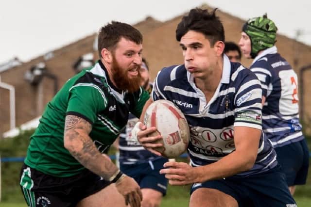Milford centre Joe Ramsden moves in to make a tackle. PIC: Jonathan Buck