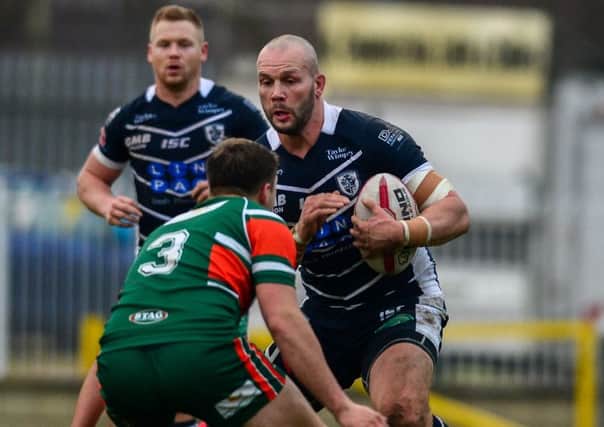 Darrell Griffin playing for Featherstone Rovers last season.