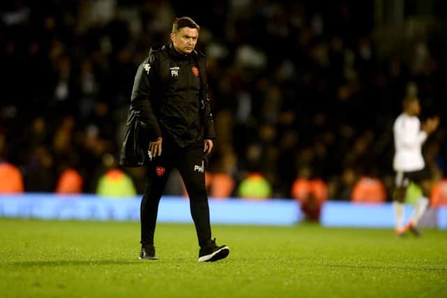 Paul Heckingbottom leaves the field at Fulham.