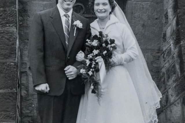 Mr and Mrs Swift on their wedding day at Felkirk Church in 1958.