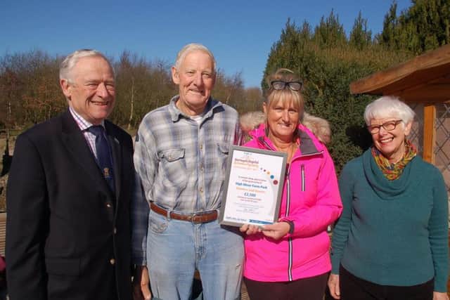 Chair of FOHH, Andy Wilkinson, Owners of High Moor Farm, Park Peter Kershaw and Kimberley Holland, and FOHH Committee Member Jeannette Wilson.