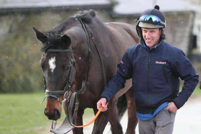Robbie Power with Supasundae at Jessica Harrington's Commonstown Stables in Moone, Ireland. PIC: Niall Carson/PA Wire