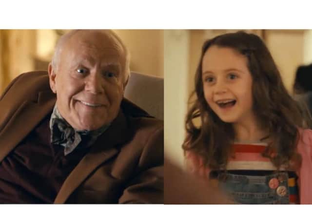 Grandad beams as his grand-daughter turns up to see him enjoying life to the full in a new McCarthy and Stone retirement apartment