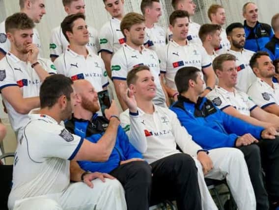 SAY CHEESE: Yorkshire's players prepare for the 2018 season during their recent media day at Headingley.