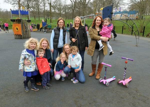 APPEAL:  Parents and children from the Roundhay Playground Appeal. PIC: Tony Johnson