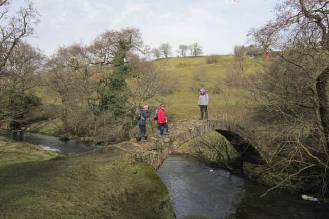 Packhorse bridge over the Ings Beck.
