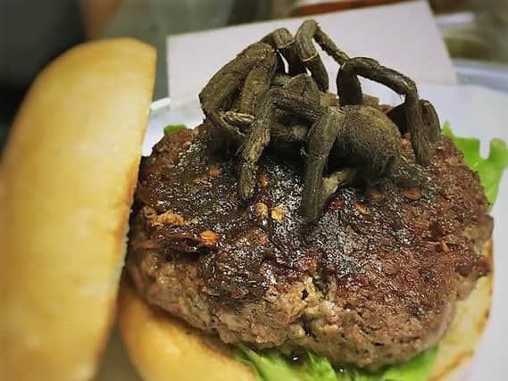 The tarantula burger at Bull City Burger and Brewery, North Carolina