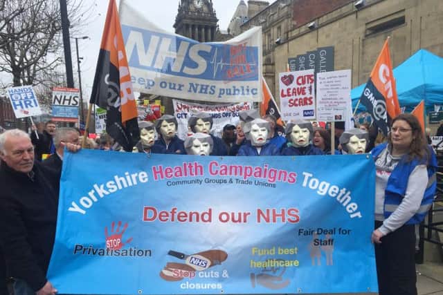 Campaigning to protect the NHS in Leeds today.