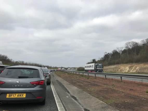 Traffic at a standstill on the A1 this afternoon.