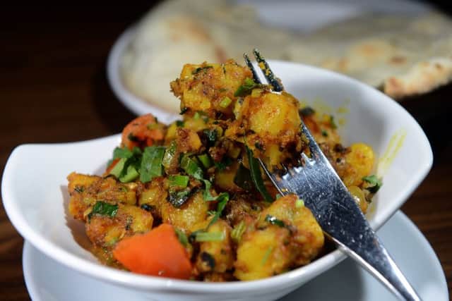 19 March 2018..... Oliver review pics of Bengal Brasserie on Haddon Road. Aloo Gobi and Peshwari Nan. Picture Scott Merrylees
