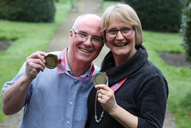 David and Jackie Laugher celebrate Jacks 3 Gold Medals from the Commonwealth Games at the surprise party. 
Photography by Nigel Roddis  Getty Images for npower