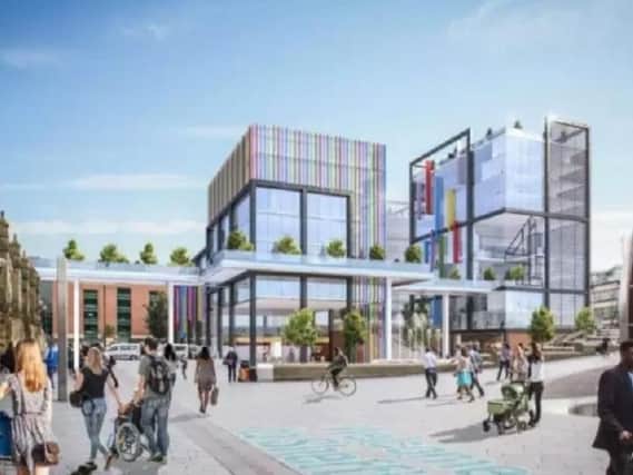 Artists' impression of the new Channel 4 headquarters in Sheffield.
