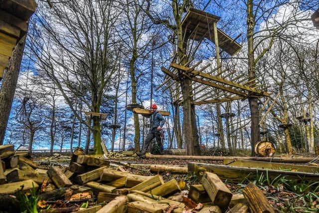 Picture James Hardisty.
Construction of Go Ape at Temple Newsam, Leeds.