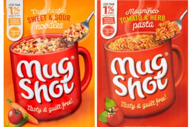 Mug Shot, the delicious range of quick, tasty, guilt free hot snacks, designed to fuel healthy appetites with 18 Mugelicious flavours, made in Leeds.