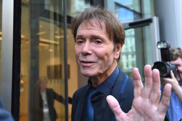 Sir Cliff Richard arrives at the Rolls Building in London for the continuing legal action against the BBC over coverage of a police raid at his apartment in Berkshire in August 2014. PIC: PA