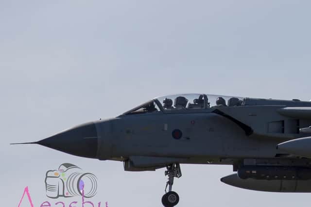 One of the two jets which flew over Leeds today. Photo: Andrew Easby