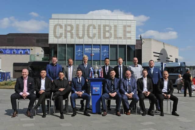 Top seeded players at The Crucible, Sheffield.  Picture Tony Johnson.