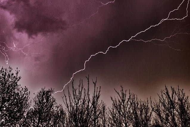 Lightning over Pudsey, Leeds. PIC: Mark Dobson