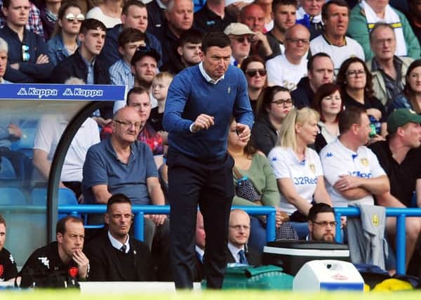 Paul Heckingbottom directs operations from the dugout against Barnsley.