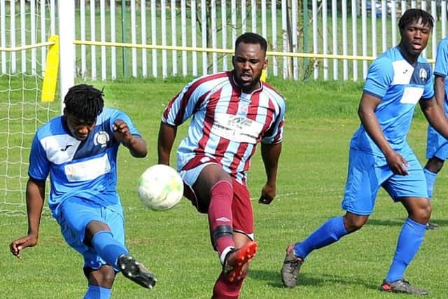 Fortunate Sithole clears for Whitkirk Wanderers. PIC: Steve Riding