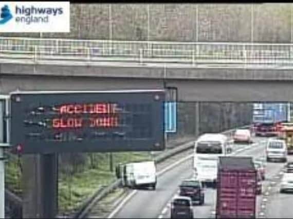 Accident on M62. PIC: Highways England