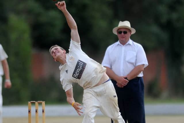 Horsforth bowler, Ryan Sharrocks. PIC: Steve Riding
