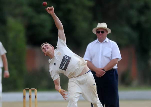 Horsforth bowler, Ryan Sharrocks. PIC: Steve Riding