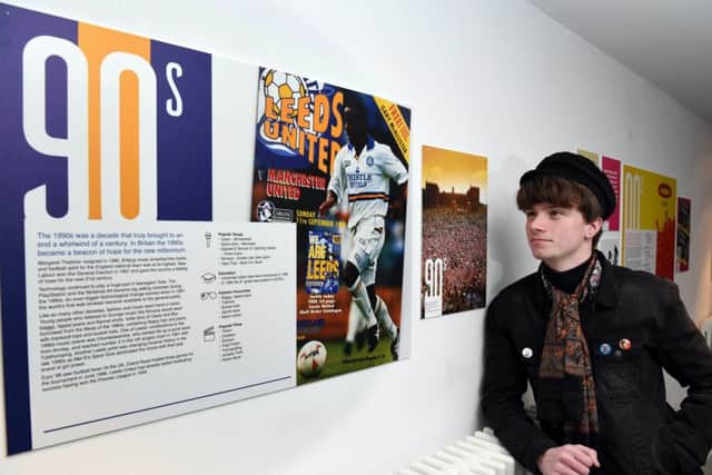 Curator group member Ethan Crabtree at the Teenage Kicks display.