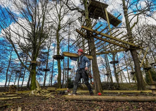 Date: 16th April 2018.
Picture James Hardisty.
Construction of Go Ape at Temple Newsam, Leeds.