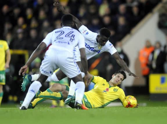 Action from Leeds United's 3-2 win over Norwich at Carrow Road last season. Picture: Simon Hulme.