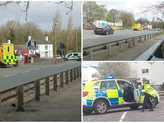 Emergency services working at the scene near the Old Red Lion in York  Road, Whinmoor. Pictures: Liam Ledger