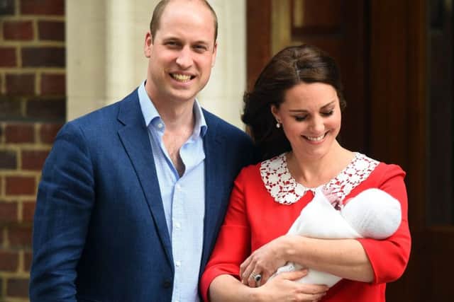 The Duke and Duchess of Cambridge and their newborn son outside the Lindo Wing at St Mary's Hospital in Paddington, London. Photo: Kirsty O'Connor/PA Wire