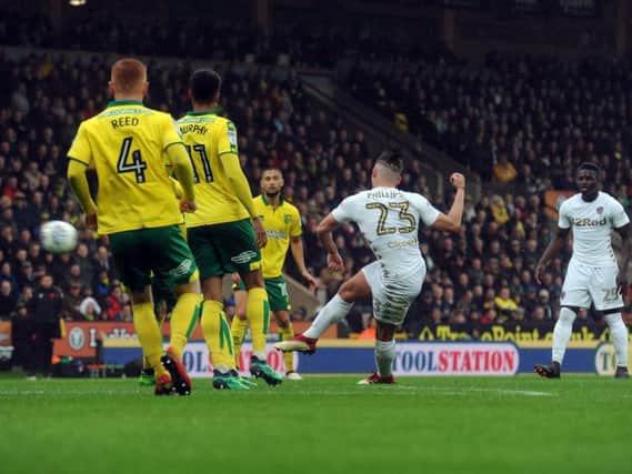 BUT IT ALL WENT WRONG: After Kalvin Phillips, above, had given Leeds United a 1-0 advantage at Norwich City. Picture by Tony Johnson.