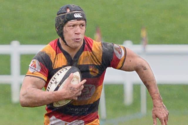 Harrogate try scorer, Keane Naylor. PIC: Richard Brown