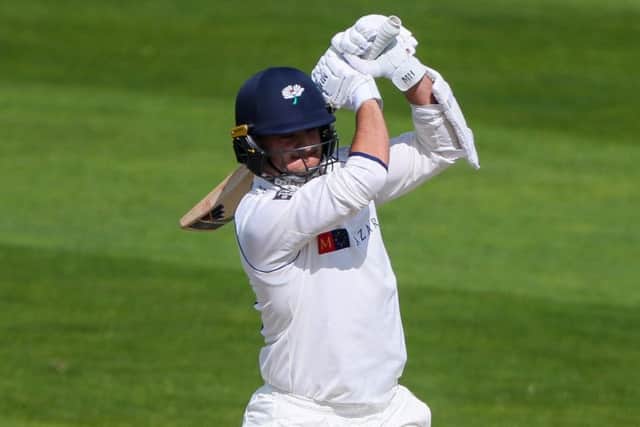 Jack Brooks complemented his impressive bowling display by scoring 21 from 16 balls in Yorkshires second innings but Somerset still emerged comfortable winners (Picture: Alex Whitehead/SWpix.com).