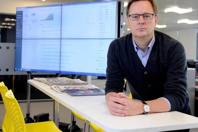 Ashley Highfield in the newsroom of The Yorkshire Post.