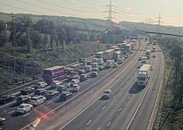 Delays on the M62 this morning. Picture: Highways England.