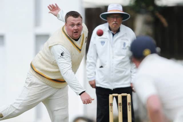 Pudsey St Lawrence bowler, Chris Marsden. PIC: Steve Riding