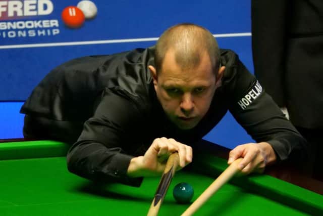 TAKE A BREAK: Barry Hawkins during his match against Ding Junhui at The Crucible. Picture: Tim Goode/PA