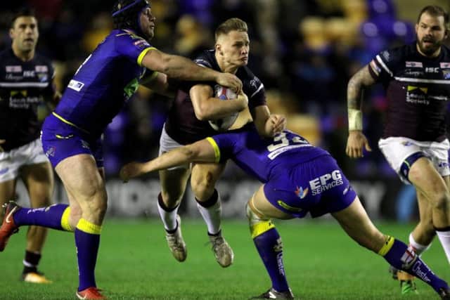 Leeds Rhinos' former Warrington hooker, Brad Dwyer, in action against his old club in February. PIC: Richard Sellers/PA Wire