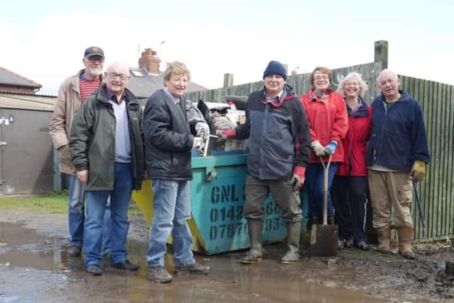 Retired councillors, Bob O'Neill, Val Rodgers and Andrew Goss with the Bendelows and the Smiths at St John's Bridleway.