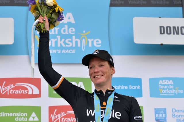 Kirsten Wild, winner of Stage 1 of the ASDA Women's Tour of Yorkshire in Doncaster. PIC: Bruce Rollinson