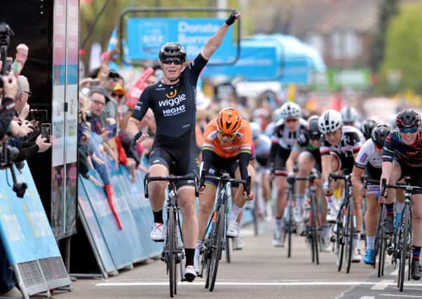 Kirsten Wild wins Stage 1 of the ASDA Women's Tour de Yorkshire in Doncaster. PIC: Bruce Rollinson