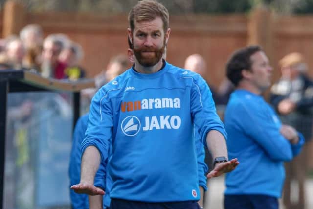 Harrogate Town boss Simon Weaver hopes to be a calming influence during the play-off semi-final. PIC: HTFC