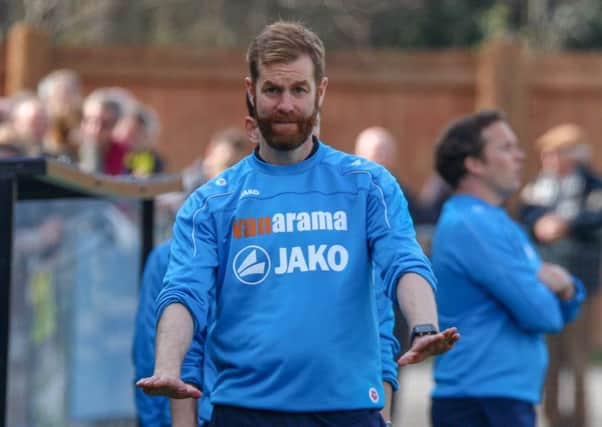 Harrogate Town boss Simon Weaver hopes to be a calming influence during the play-off semi-final. PIC: HTFC