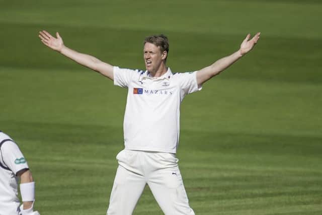 Yorkshire's Steve Patterson took a career-best 6-40 to help Yorkshire beat Essex at Chelmsford.  Picture by Allan McKenzie/SWpix.com