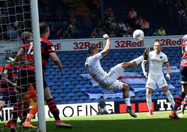 United's Kemar Roofe opens the scoring with a spectacular overhead kic. PIC: Jonathan Gawthorpe